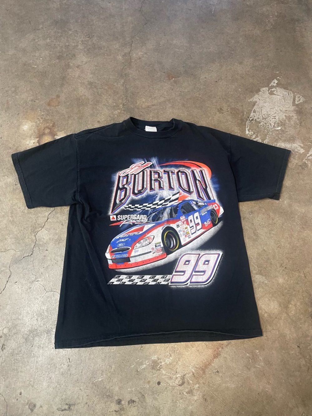 Vintage Checkered Flag Jeff Burton Nascar T-Shirt